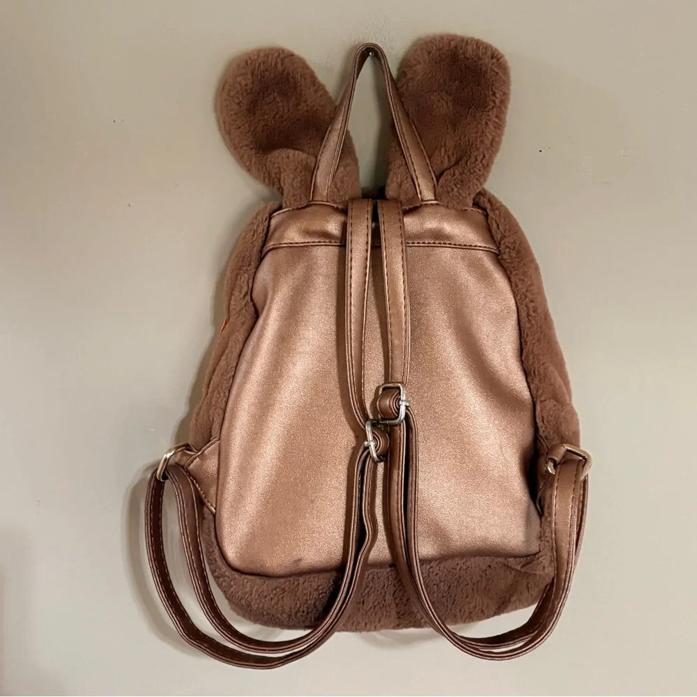 Bunny Ears Brown Plush Mini-Backpack Spring Easter